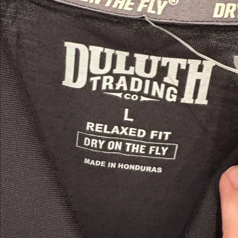 NWT [Duluth Trading Co] Dry on the Fly Relaxed Fit Black Polo Mens Large - Picture 10 of 13